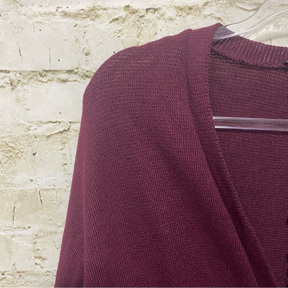 American Eagle Purple V Neck Boyfriend Cardigan Sweater - Picture 2 of 5